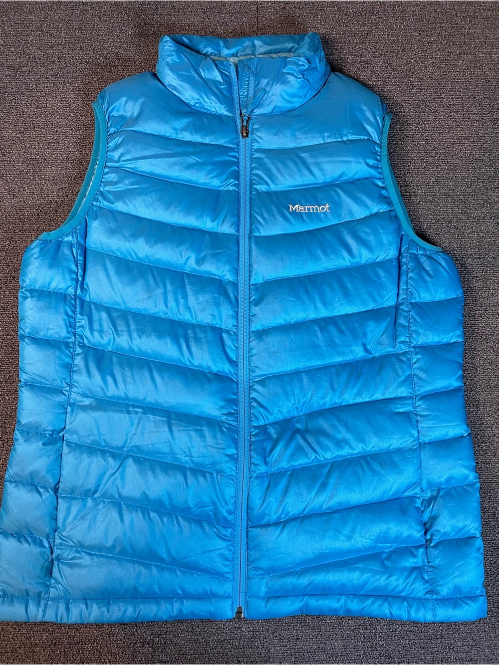 Marmot 800-Fill Down Puffer Vest (Aqua Blue / Size XL)